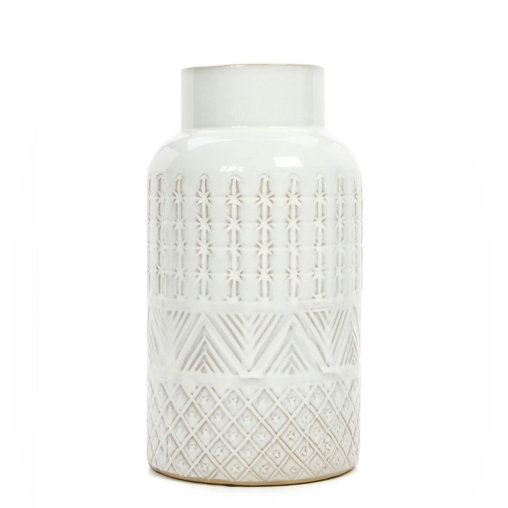 Better Homes & Gardens Cream Ceramic Textural Vase